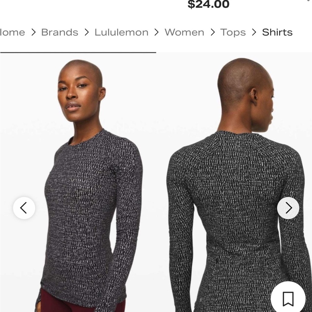 lululemon athletica Black and White Long Sleeve Runderful Top